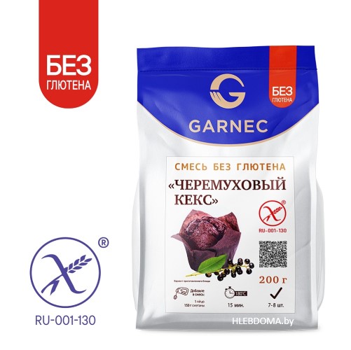Смесь без глютена Черёмуховый кекс "Гарнец", 200г.