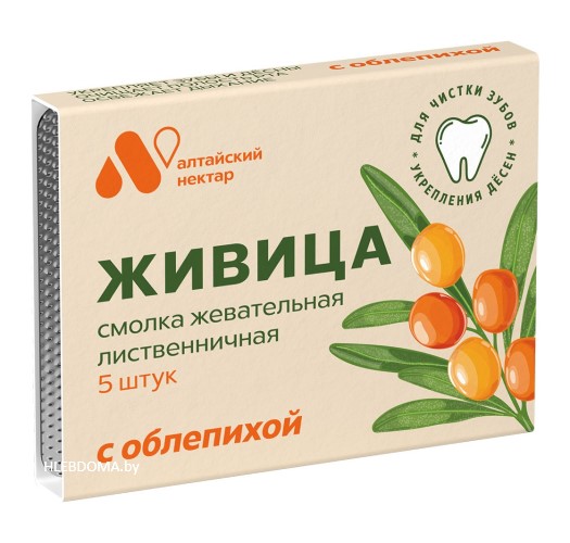 Живица (смолка) таёжная с облепихой, 4г.
